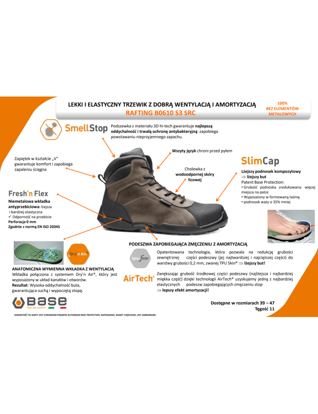 Робоче взуття BASE RAFTING TOP S3 SRC